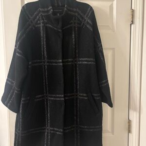 Adrienne Vittadini Black and White Patterned Coat